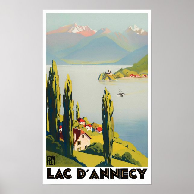 Póster Lago Annecy Viaje de Francia (Frente)