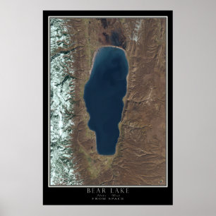 Póster Lago Bear Idaho - Utah Desde Mapa De Satélites Esp