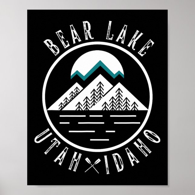 Póster Lago Bear Utah Idaho Camping Embarcaciones  (Frente)