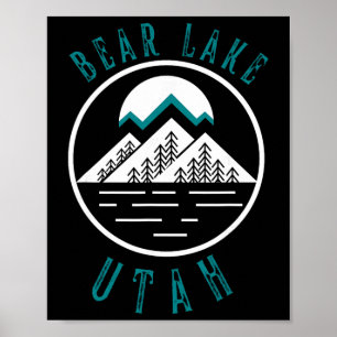 Póster Lago Bear Utah Montaña Esquí Senderismo Pesca Barc