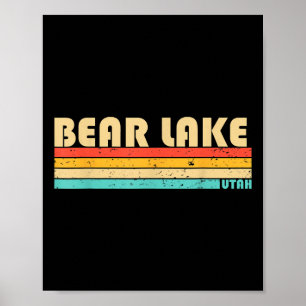 Póster Lago Bear Utah Pesca Divertida Campamento Verano