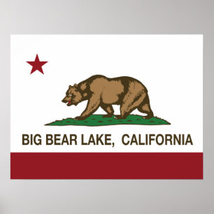 Póster Lago big Bear de la república de California