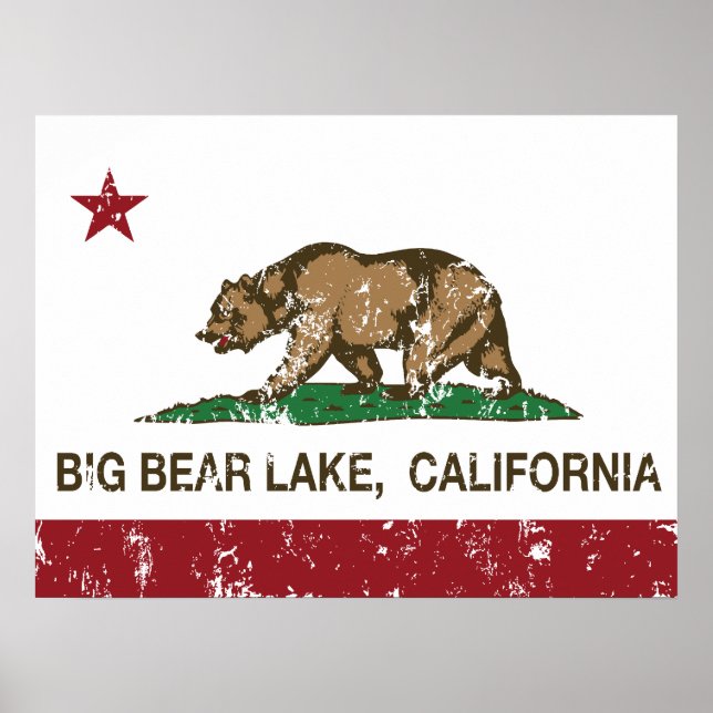 Póster Lago Big Bear de la República de California (Frente)