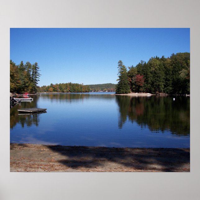 Póster Lago Big Sebago, Maine (Frente)