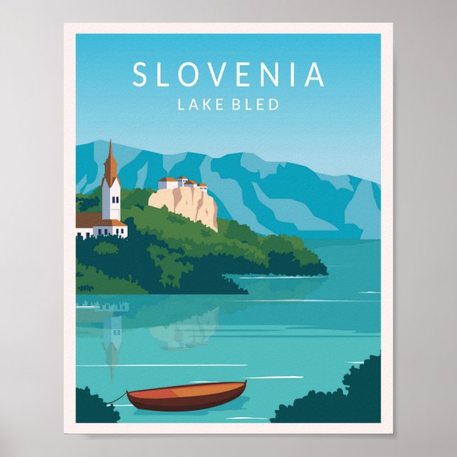 Póster Lago Bled Eslovenia (Frente)