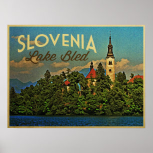 Póster Lago Bled Eslovenia