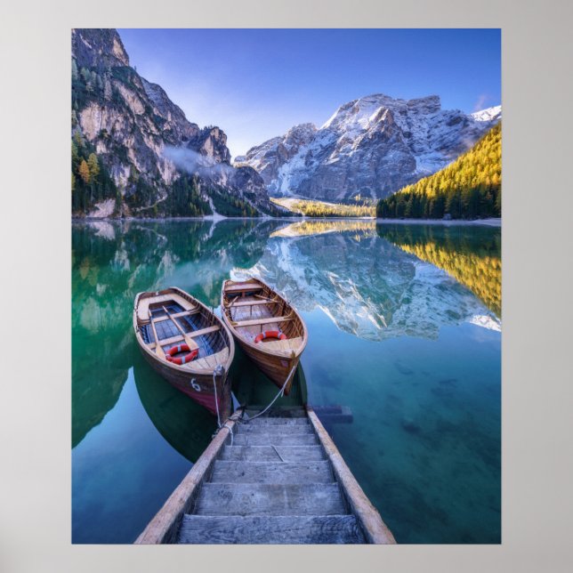 Póster Lago Braies | Alpes Dolomitas, Italia (Frente)
