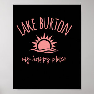 Póster Lago Burton Ga Mi lugar feliz en barca Pesca Campa