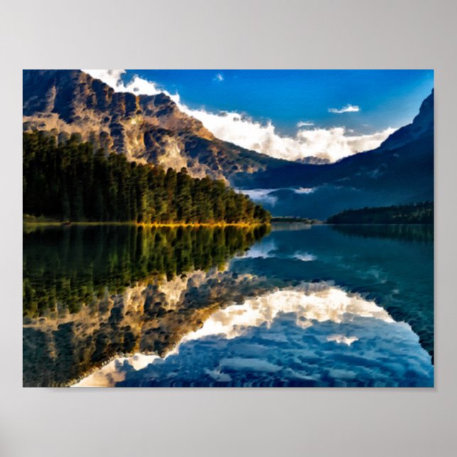 Póster Lago canadiense surrealista (Frente)