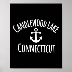 Póster Lago Candlewood Connecticut Vela Náutico Ancla