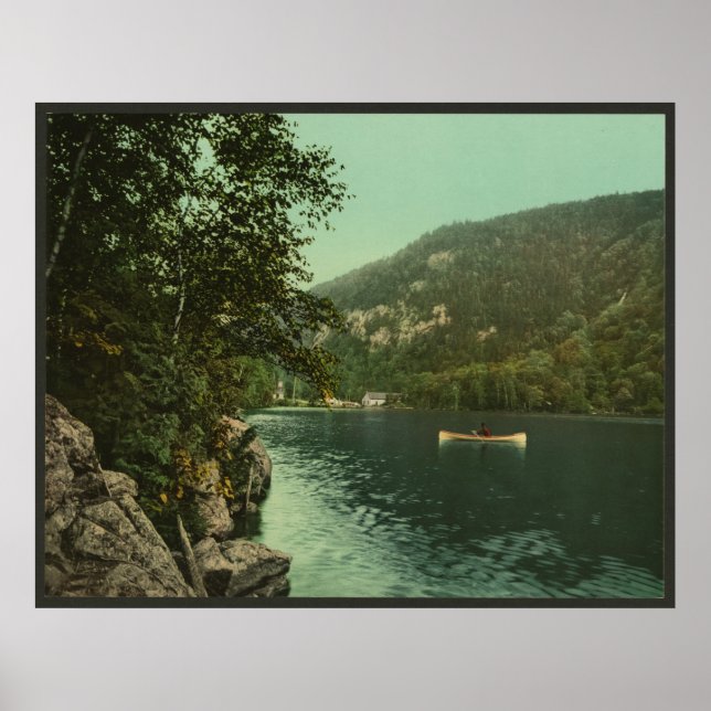 Póster Lago Cascada Superior, Montañas Adirondack (Frente)