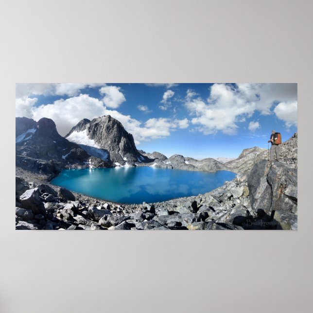 Póster Lago Catherine y pico de banner - Sierra Nevada (Frente)