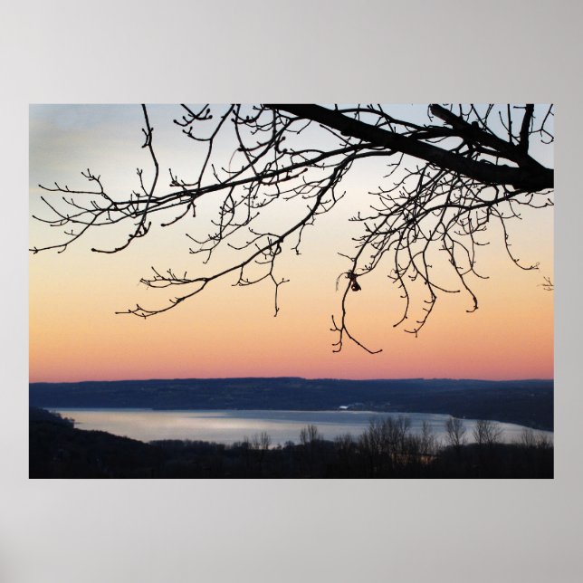 Póster Lago Cayuga al atardecer (Frente)
