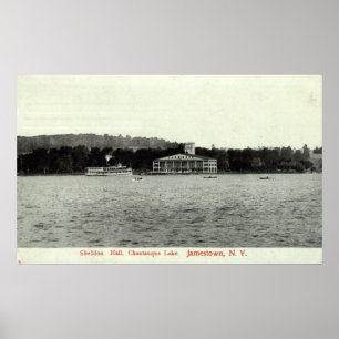 Póster Lago Chautauqua, Jamestown NY 1909 Vintage