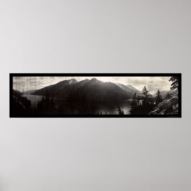 Póster Lago Chelan, WA Cascade Mountains Foto 1908 (Frente)