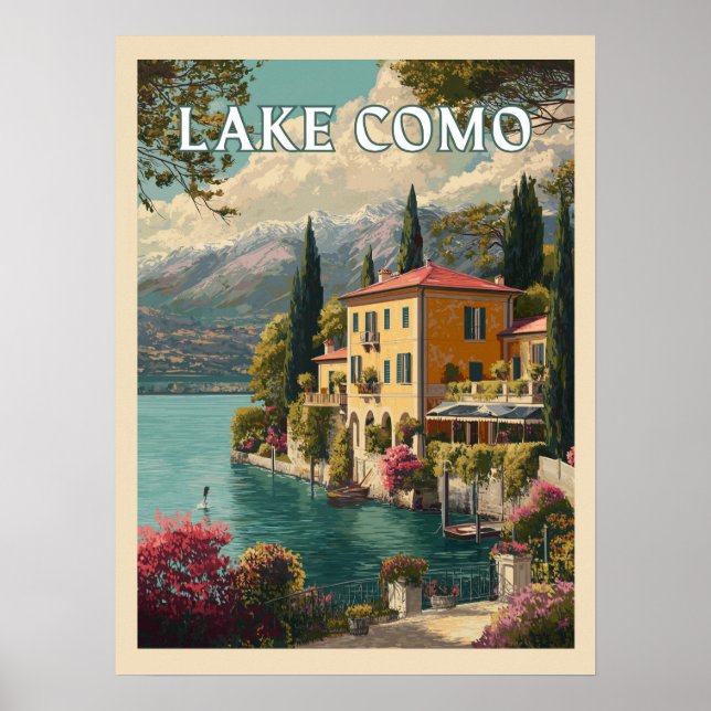 Póster Lago Como - Encanto italiano a orillas del lago (Frente)