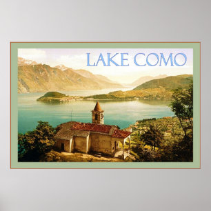 Póster Lago Como ~ Poster Viajero Viejo