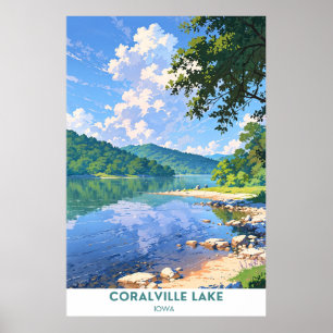 Póster Lago Coralville, Iowa