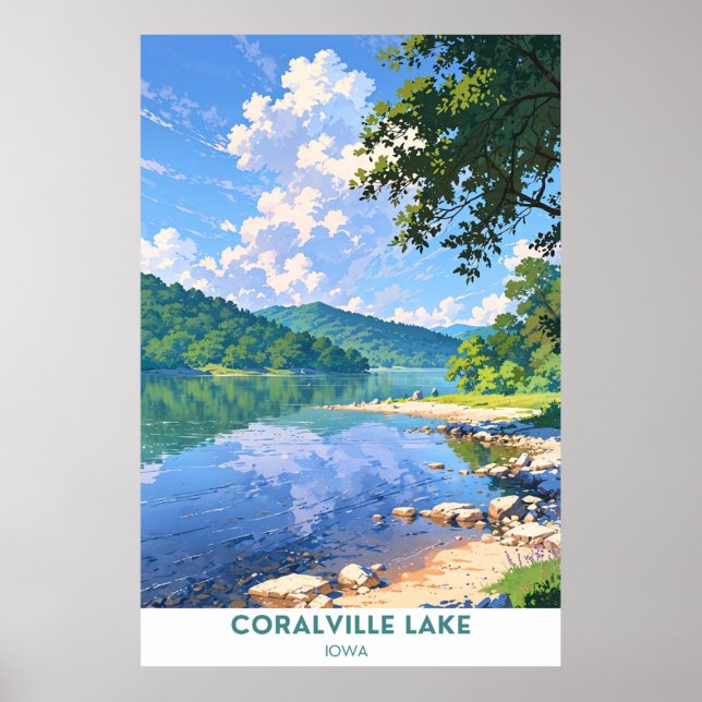 Póster Lago Coralville, Iowa (Frente)
