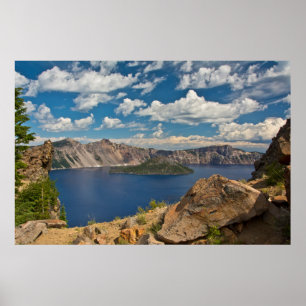 Póster Lago Crater y Wizard Island, Crater Lake
