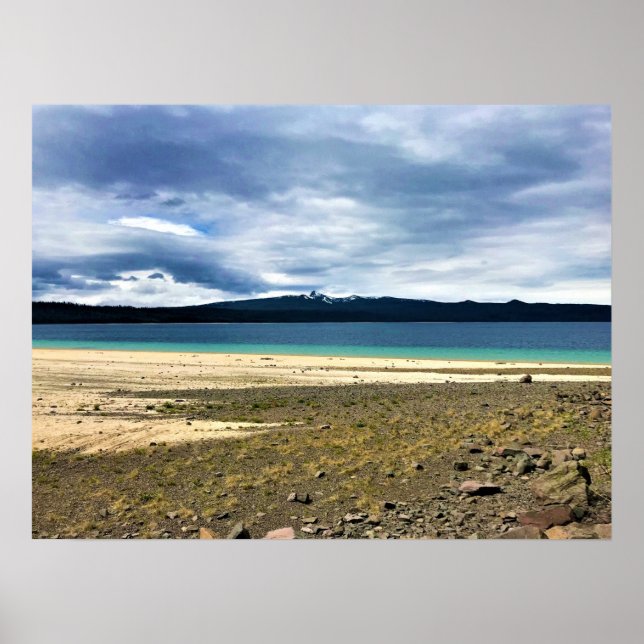 Póster Lago Crescent en la Bahía Simax, Oregón (Frente)