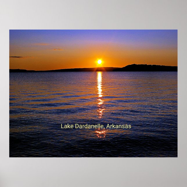 Póster Lago Dardanelle, puesta de sol de Arkansas (Frente)