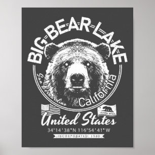 PÓSTER LAGO DE BEAR GRANDE CALIFORNIA - LAGO DE BEAR GRAN