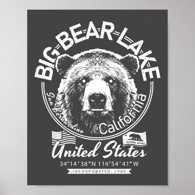 PÓSTER LAGO DE BEAR GRANDE CALIFORNIA - LAGO DE BEAR GRAN (Frente)