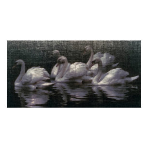 Póster Lago de Cisnes a la Luz de la Luna