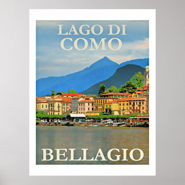 Póster Lago de Como, Bellagio, Italia (Frente)