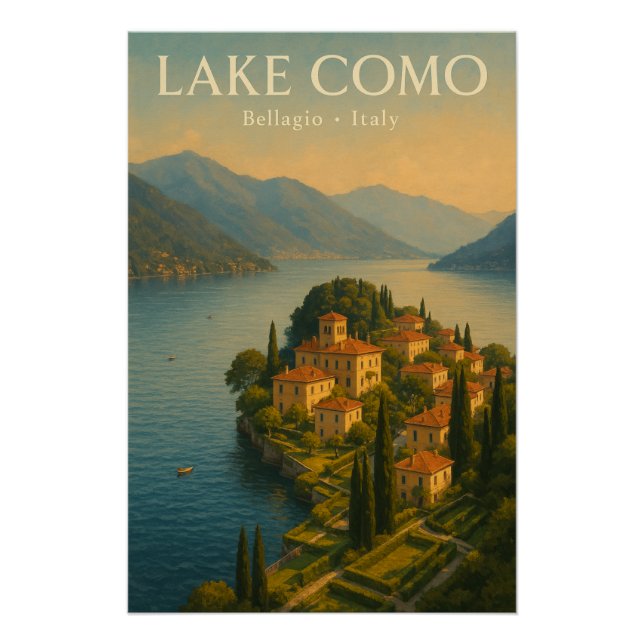 Póster Lago de Como — Italia, viaje (Anverso)