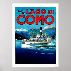 Póster Lago de Como Italia Viaje de Vintage