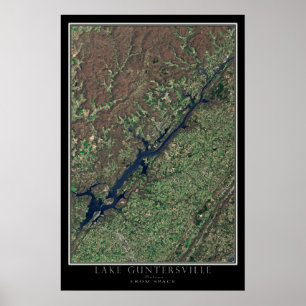 Póster Lago de Guntersville en Alabama desde el mapa de s