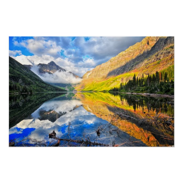 Póster Lago de medicinas superior al amanecer (Anverso)