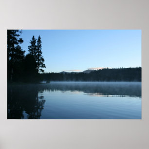 Póster Lago de Montaña, Amanecer, Mist