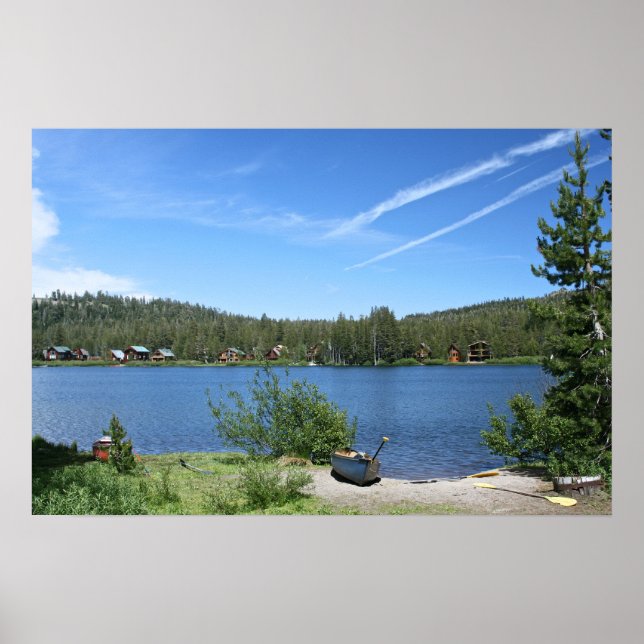 Póster Lago de Montaña, Canoas (Frente)