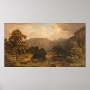 Póster Lago de montaña con Herones - Funk Heinrich