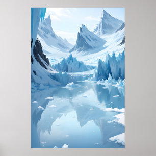 Póster Lago de montaña congelado