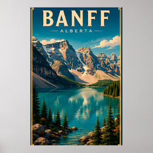Póster 🏔️ Lago de montaña de Banff Alberta