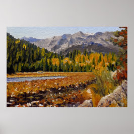 Póster Lago de montaña en el Parque Escenario Estes