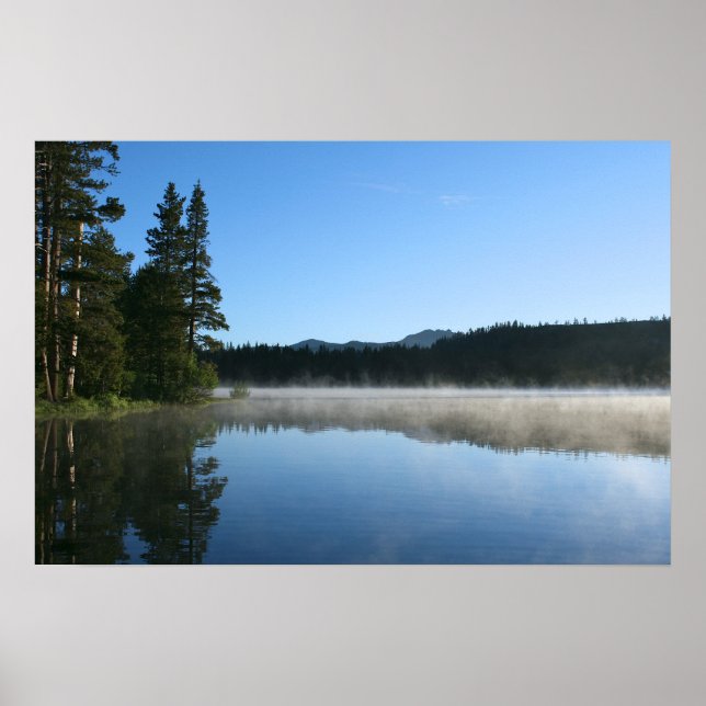 Póster Lago de montaña, Sunrise, Mist (Frente)