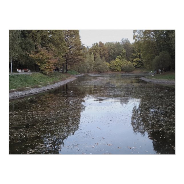 Póster Lago de otoño tranquilo – Edición escandinava (Anverso)