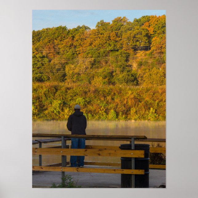 Póster Lago de Pesca de Otoño Springfield (Frente)