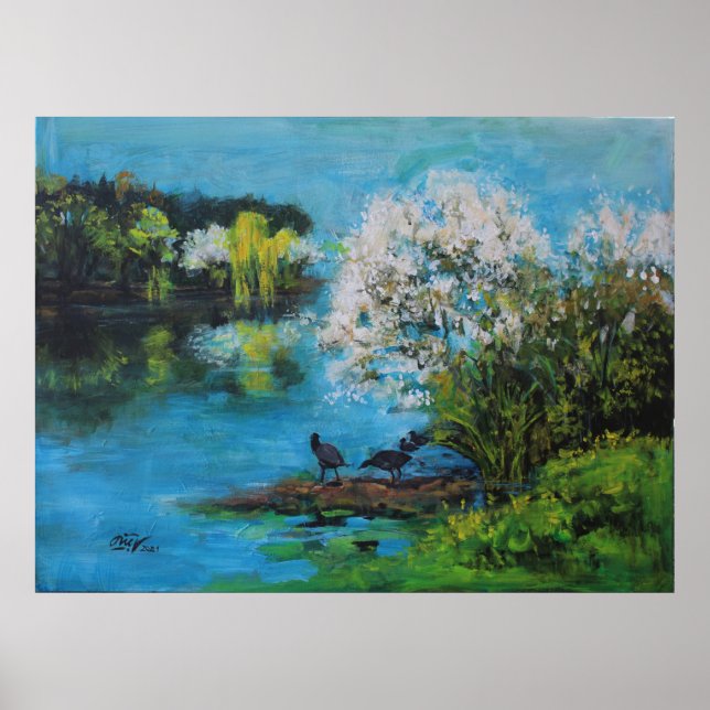 Póster Lago de primavera (Frente)