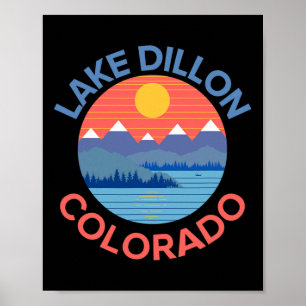 Póster Lago Dillon Colorado Pesca Senderismo Embarcacione