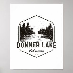 Póster Lago Donner California Al Aire Libre Vintage 1