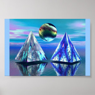 Póster Lago dual pyramid