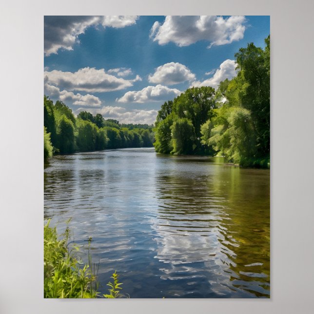 Póster lago en el bosque (Frente)