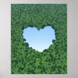 Póster Lago en forma de corazón