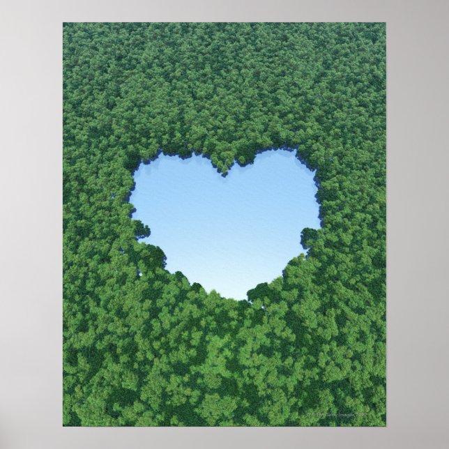 Póster Lago en Forma de Corazón (Frente)